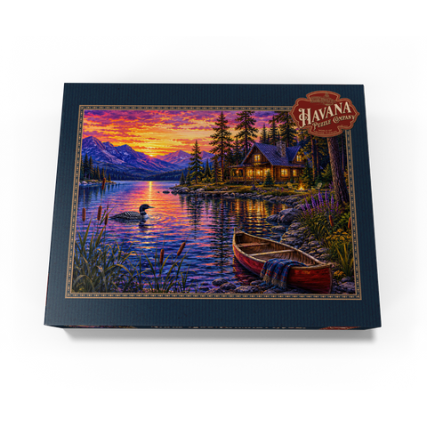 Loon Lake Twilight Cabin 300 Jigsaw Puzzle box view3