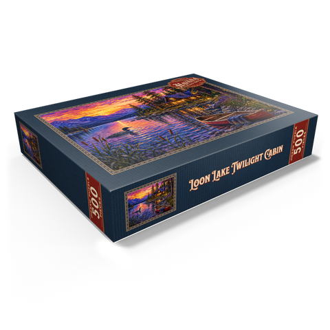 Loon Lake Twilight Cabin 500 Jigsaw Puzzle box view1