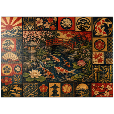 puzzleplate Koi Pond Garden Poster Collage 1000 Jigsaw Puzzle