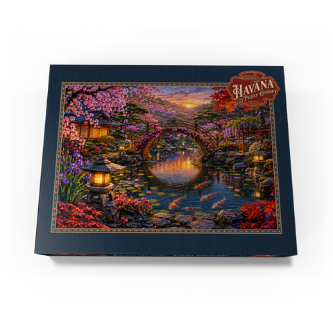 Japanese Garden Moon Bridge Bloom 300 Jigsaw Puzzle box view3