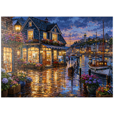 puzzleplate Harbor Gallery Rainy Evening 1000 Jigsaw Puzzle