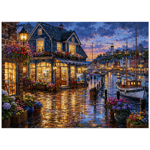 puzzleplate Harbor Gallery Rainy Evening 300 Jigsaw Puzzle