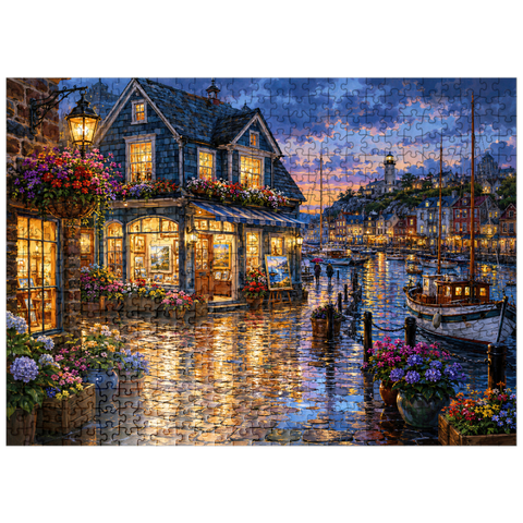 puzzleplate Harbor Gallery Rainy Evening 500 Jigsaw Puzzle