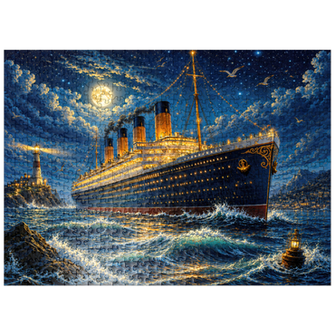 puzzleplate Grand Ocean Liner Night Voyage 500 Jigsaw Puzzle