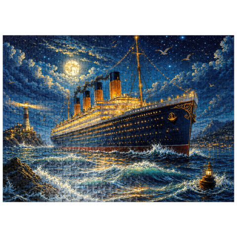 puzzleplate Grand Ocean Liner Night Voyage 500 Jigsaw Puzzle