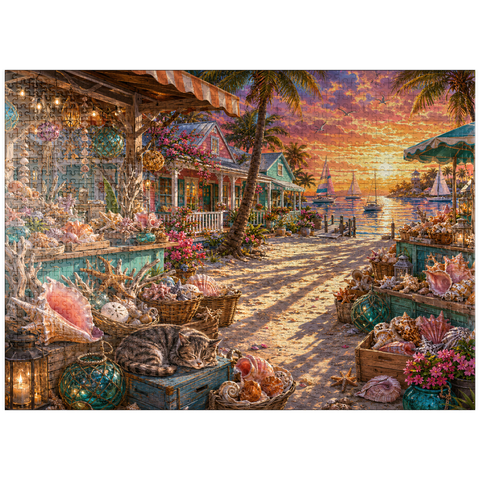 puzzleplate Florida Shell Market Sunset 1000 Jigsaw Puzzle