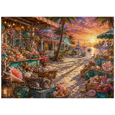 puzzleplate Florida Shell Market Sunset 300 Jigsaw Puzzle