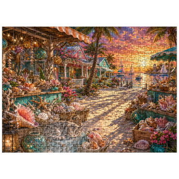 puzzleplate Florida Shell Market Sunset 500 Jigsaw Puzzle