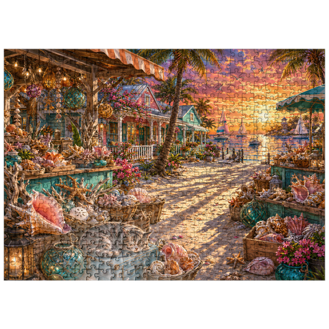 puzzleplate Florida Shell Market Sunset 500 Jigsaw Puzzle