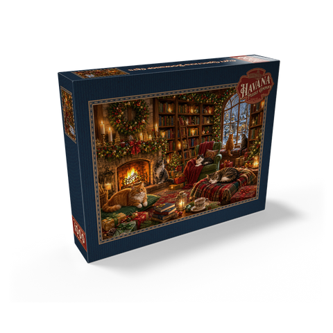 Cozy Christmas Bookshop Cats 1000 Jigsaw Puzzle box view2