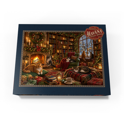 Cozy Christmas Bookshop Cats 300 Jigsaw Puzzle box view3