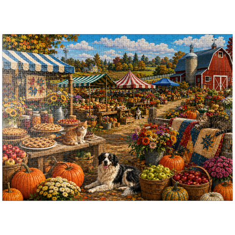 puzzleplate County Fair Farmers Market Morning 1000 Jigsaw Puzzle