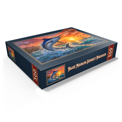 Blue Marlin Sunset Breaker 500 Jigsaw Puzzle box view1