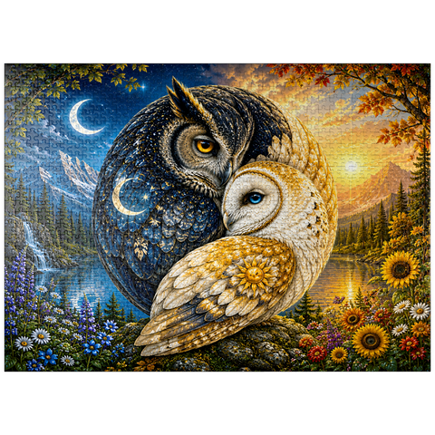 puzzleplate Yin Yang Owl Harmony 1000 Jigsaw Puzzle