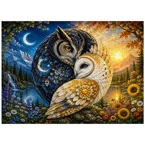puzzleplate Yin Yang Owl Harmony 300 Jigsaw Puzzle
