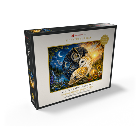 Yin Yang Owl Harmony 500 Jigsaw Puzzle box view2