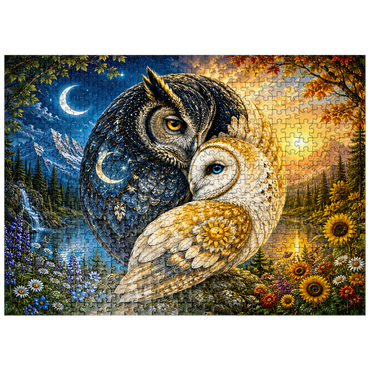 puzzleplate Yin Yang Owl Harmony 500 Jigsaw Puzzle