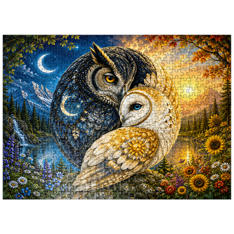 puzzleplate Yin Yang Owl Harmony 500 Jigsaw Puzzle