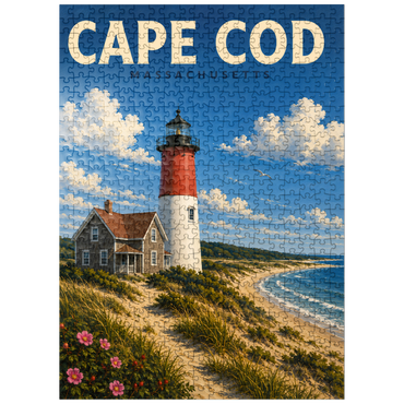puzzleplate Cape Cod – Nauset Light, Massachusetts 500 Jigsaw Puzzle