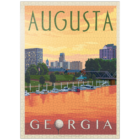 puzzleplate Augusta Georgia Riverfront Sunset Charm 1000 Jigsaw Puzzle