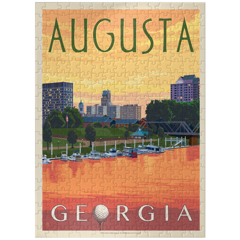 puzzleplate Augusta Georgia Riverfront Sunset Charm 300 Jigsaw Puzzle