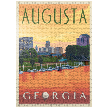 puzzleplate Augusta Georgia Riverfront Sunset Charm 500 Jigsaw Puzzle