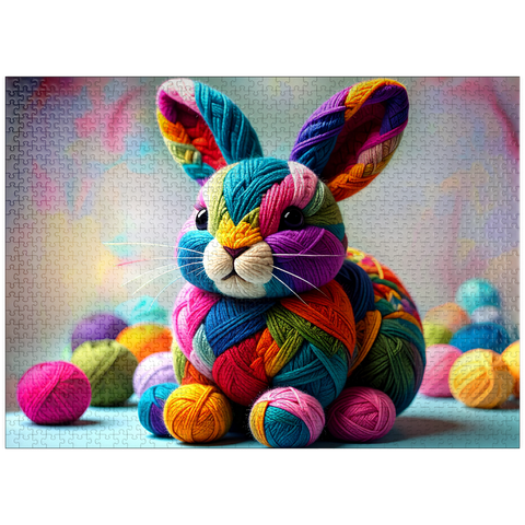puzzleplate Rainbow Bunny: Yarn Critters Collection 1000 Jigsaw Puzzle