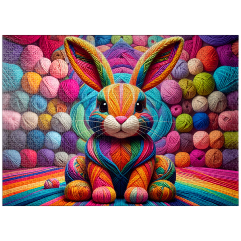 puzzleplate Psychedelic Bunny: Yarn Critters Collection 1000 Jigsaw Puzzle