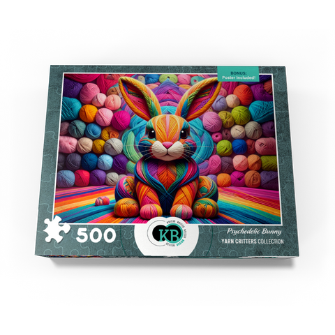 Psychedelic Bunny: Yarn Critters Collection 500 Jigsaw Puzzle box view3