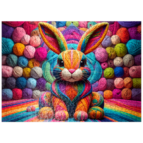puzzleplate Psychedelic Bunny: Yarn Critters Collection 500 Jigsaw Puzzle