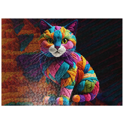 puzzleplate Sneaky Cat: Yarn Critters Collection 500 Jigsaw Puzzle