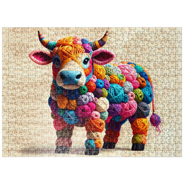 puzzleplate Happy Cow: Yarn Critters Collection 500 Jigsaw Puzzle