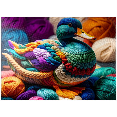puzzleplate Rainbow Duck: Yarn Critters Collection 1000 Jigsaw Puzzle