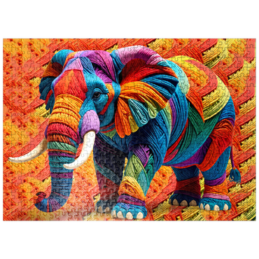 puzzleplate Elephant: Yarn Critters Collection 500 Jigsaw Puzzle