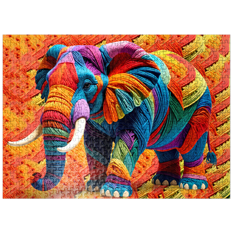 puzzleplate Elephant: Yarn Critters Collection 500 Jigsaw Puzzle