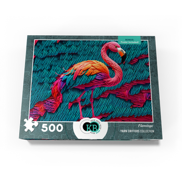 Flamingo: Yarn Critters Collection 500 Jigsaw Puzzle box view3
