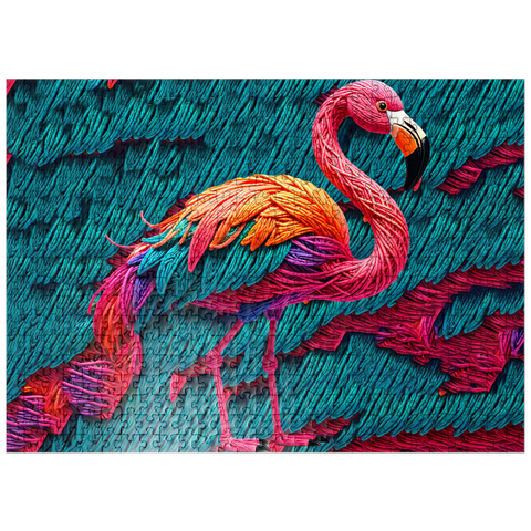 puzzleplate Flamingo: Yarn Critters Collection 500 Jigsaw Puzzle