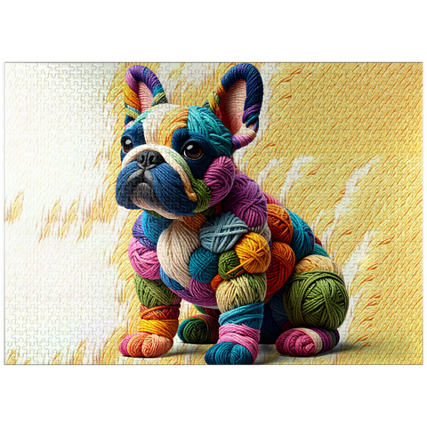 puzzleplate French Bulldog: Yarn Critters Collection 1000 Jigsaw Puzzle