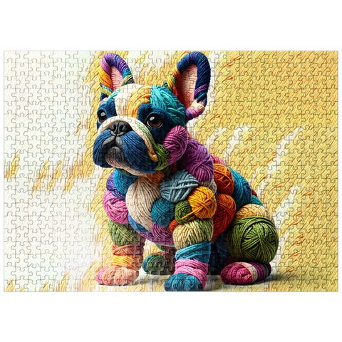 puzzleplate French Bulldog: Yarn Critters Collection 500 Jigsaw Puzzle