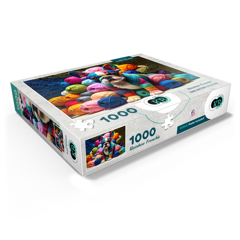 Rainbow French Bulldog: Yarn Critters Collection 1000 Jigsaw Puzzle box view1