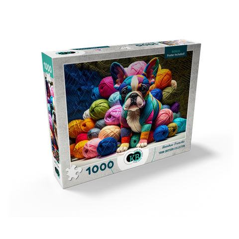 Rainbow French Bulldog: Yarn Critters Collection 1000 Jigsaw Puzzle box view2