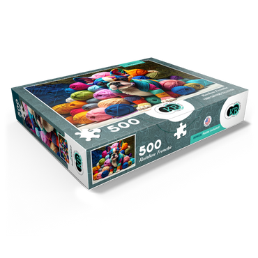 Rainbow French Bulldog: Yarn Critters Collection 500 Jigsaw Puzzle box view1