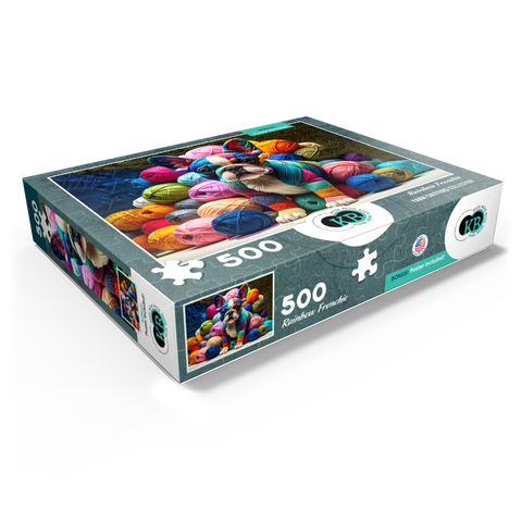Rainbow French Bulldog: Yarn Critters Collection 500 Jigsaw Puzzle box view1