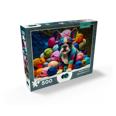 Rainbow French Bulldog: Yarn Critters Collection 500 Jigsaw Puzzle box view2
