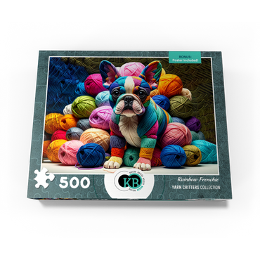 Rainbow French Bulldog: Yarn Critters Collection 500 Jigsaw Puzzle box view3