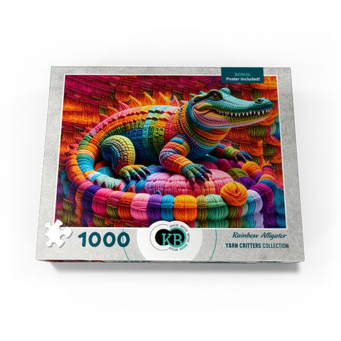 Rainbow Alligator: Yarn Critters Collection 1000 Jigsaw Puzzle box view3