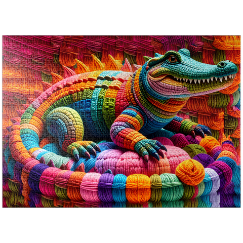 puzzleplate Rainbow Alligator: Yarn Critters Collection 1000 Jigsaw Puzzle