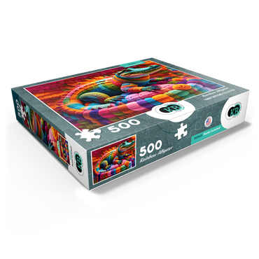 Rainbow Alligator: Yarn Critters Collection 500 Jigsaw Puzzle box view1