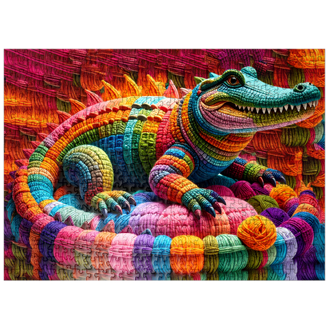 puzzleplate Rainbow Alligator: Yarn Critters Collection 500 Jigsaw Puzzle