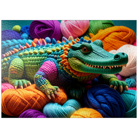 puzzleplate Rainbow Crocodile: Yarn Critters Collection 1000 Jigsaw Puzzle